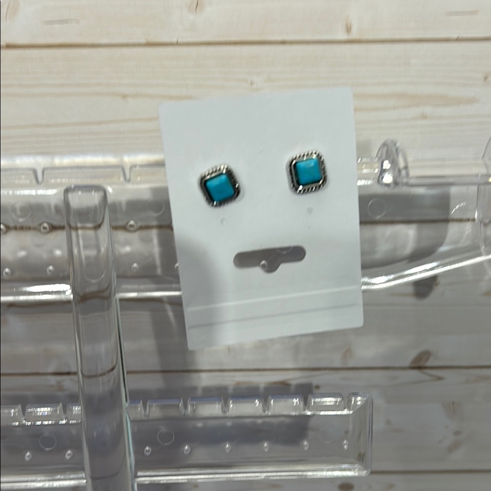 Turquoise Square Stud Earrings